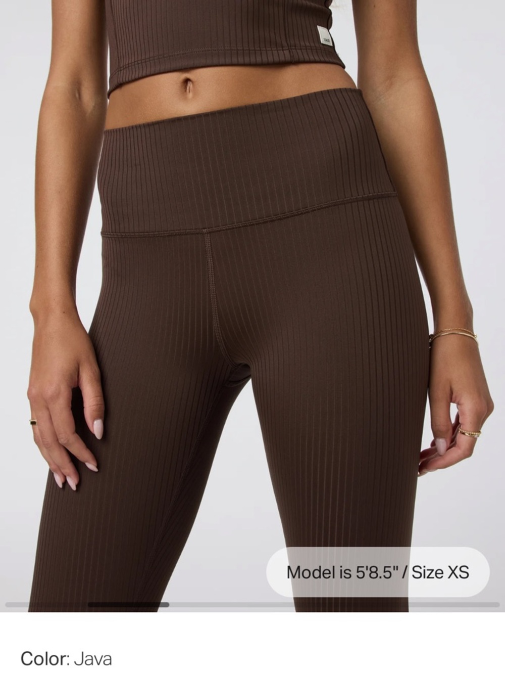 Vuori Inversion Rib Legging in Java - Picture 3 of 6